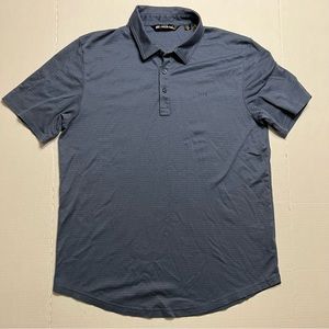 Travis Mathew Polo Shirt Mens Medium Blue Stripped Rugby Golf